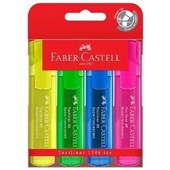 Faber Highlighters Assorted Fluoro 4 Pack