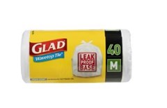 Glad Bin Liner Wavetop Medium 27L 40 Pack