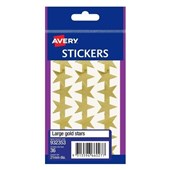 Avery Stickers Stars 21mm Gold 36 Pack