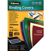 Fellowes Binding Covers Leatherboard A4 White 100 Pack