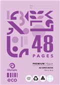 Olympic Eco Grid Book A4 10mm 48 Page Sold as Each 20 in a Pack