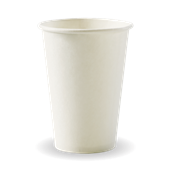 BioPak Wall Cup Single 10oz White Pk50 Sold as Each 20 in a Carton