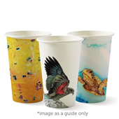 BioPak Single Wall Cup Art Series 12oz 80mm Pk50 Sold as Each 20 in a Carton