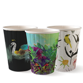 BioPak Art Series Double Wall Cup 390Ml 12Oz 50 Pack Fits Large Lids