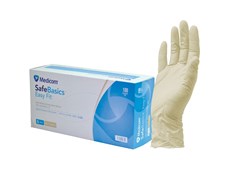 Medicom Latex Gloves Lightly Powdered Extra Large Natural 100 Pack Sold as Each 10 in a Box