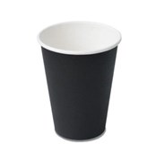 Go Bio Single Wall Cups Biodegradable Compostable PLA 12oz Black Carton 1000