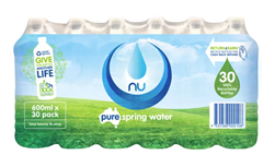 NuPure Spring Water 30 x 600ml