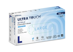 Ultra Touch Examination Nitrile Blue Powder Free Gloves Disposable Large Box 100 Sold as Each 10 in a Carton