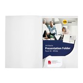 Marbig Presentation Folders Matte White 50 Pack