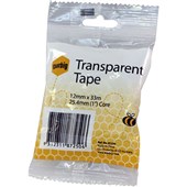 Marbig 87250 Office Tape Clear 12mmx33m Roll Sold as Each 12 in a Pack