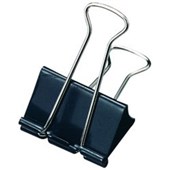 Marbig Foldback Clips 25mm Black 12 Pack