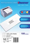 Unistat Multi Use 16UP Labels with Margin 100 Box
