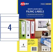 Avery Laser Labels Lever Arch 4UP White 25 Pack