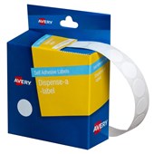 Avery Dispenser Dot Stickers 14mm Diameter White 1200 Pack Sold as Each 5 in a Box