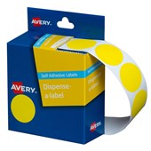 Avery Dispenser Dot Stickers 24mm Diameter Yellow 500 Pack Sold as Each 5 in a Box
