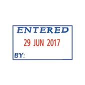 Shiny Stamp S407 Self Inking Dater Entered Blue and Red