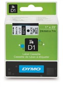 Dymo D1 Label Tape Black on White 24mm x 7m Each