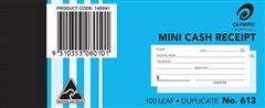 Olympic 613 Mini Cash Receipt Duplicate Book Blue Sold as Each 10 in a Pack
