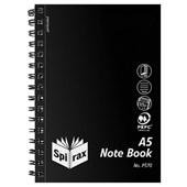 Spirax P570 Notebook 200 Pages A5 Black Sold as Each 5 in a Pack