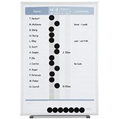 Quartet Planner Board Personnel In and Out 15 Staff White