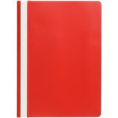 Marbig Economy Flat File A4 Red Clear Cover Sold as Each 10 in a Pack