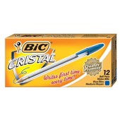 Bic Cristal Ballpoint Medium Blue 12 Box
