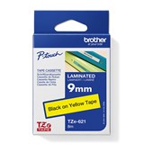 Brother TZ621 Labelling Tape 9mmx8m Black on Yellow