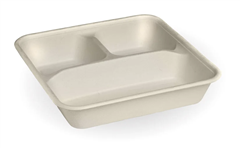 Bio Pak 3 Compartment Large Takeaway 232X232X46Mm 150 Pack Natural