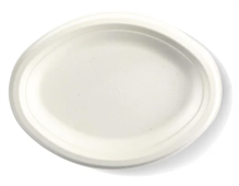 BioPak 26X19Cm 1025X775 Oval Plate 125 Pack White