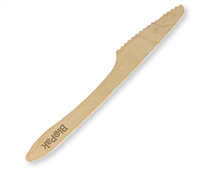 BioPak 19Cm Coated Knife 100 Pack  Wood