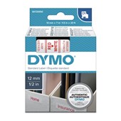 Dymo Label Tape Red on White 12mm x 7m Each