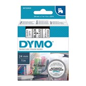 Dymo Label Tape Black on Clear 24mm x 7m Each