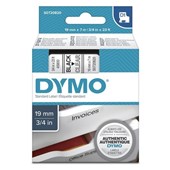 Dymo D1 Label Tape Black On Clear 19mm x 7m Each
