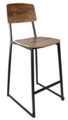 Durafurn Denver Barstool  Rustic Wood Ply Seat  Backrest