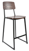 Durafurn Denver Barstool  Dark Natural Ply Seat  Backrest
