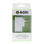 Moki Dual USB Wall Charger White