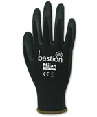 Milan Nylon Glove 13G Black Sandy Foam Nitrile XXLarge  Size 11 Pair