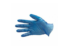 Bastion Vinyl Gloves Lightly Powdered Med Blue Bx100