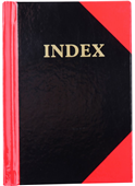 Cumberland Red  Black Notebook Gloss A7 100 Leaf Indexed