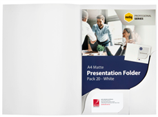 Marbig Professional Presentation Folders A4MatteWhitePack 20