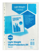 Marbig Sheet Protectors Lightweight A4 20Pack