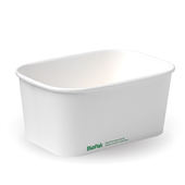 BioPak BioBoard 1000ml White Takeaway Base Sleeve 50 Sold as Sleeve 50 6 in a Carton