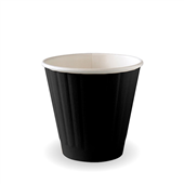 BioPak BioCup 295ml  8oz 90mm Black Double Wall Sleeve 50 Sold as Sleeve 50 20 in a Carton