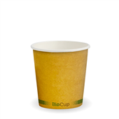 BioPak BioCup 120ml  4oz 63mm Kraft Green Stripe Single Wall Sleeve 50 Sold as Sleeve 50 40 in a Carton