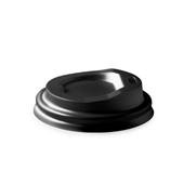 BioPak BioCup 62mm  4oz Black PLA Lid Sleeve 50 Sold as Sleeve 50 20 in a Carton