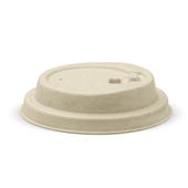 BioPak BioCup 80mm Small Natural Reclosable Plant Fibre Lid Sleeve 50 Sold as Sleeve 50 20 in a Carton