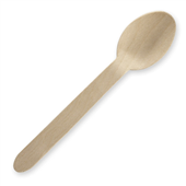 BioPak BioCutlery 16cm Unbranded Wood Spoon  Bulk Pack Sleeve 100 Sold as Sleeve 100 20 in a Carton