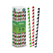 BioPak BioStraws 10mm Mixed Jumbo Straws Sleeve 20 Sold as Sleeve 20 10 in a Carton
