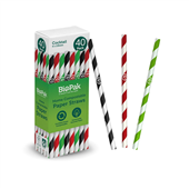 BioPak BioStraws 6mm Mixed Cocktail Straws Sleeve 40 Sold as Sleeve 40 14 in a Carton