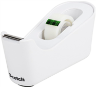 Scotch Tape Dispenser C18W White wRoll of Tape
